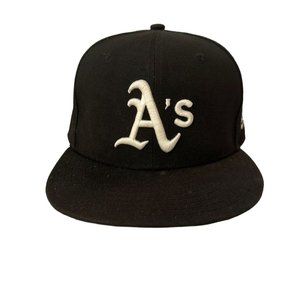 New Era 59FIFTY Oakland Athletics Black Fitted Cap Unisex Adult Size 7